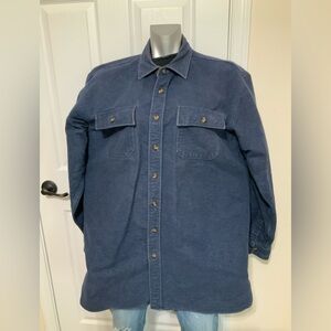 Rare VTG LL Bean Blue Chamois Shirt Men’s XLARGE Tall Aztec Blanket Lined